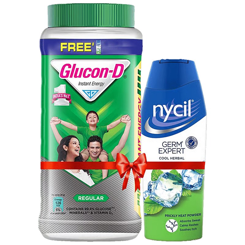 Glucon-D Regular 1kg + 150gm Nycil Powder free